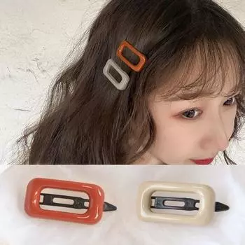 2 шт./пакет, милая заколка с челкой для девочек, квадратная заколка для волос, заколка для укладки, инструмент для макияжа, головные уборы для женщин и девочек, аксессуары для волос оранжевый