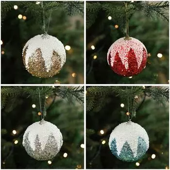 2 шт./пакет пенопластовый шар рождественская елка украшение своими руками поделки окрашенные новогодние рождественские подарки коробки подвеска пластиковое подвесное украшение - красный