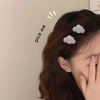 2 шт./пакет, простая перламутровая прозрачная заколка для волос в форме облака, заколки в виде утконоса, смоляные девчачьи челки в форме сердца, боковые заколки, аксессуары для волос светло-синий