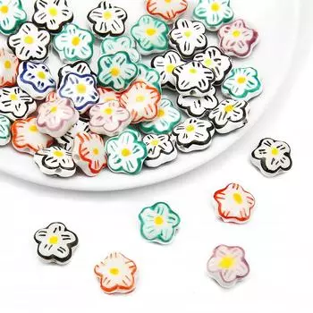 2 шт./пакет, ручная роспись, 15 мм, керамические фарфоровые бусины в виде цветов, очаровательные свободные бусины-разделители для ожерелья, сережек, сделай сам, изготовление ювелирных изделий фиолетовый