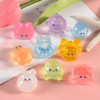 2 шт./пакет светящийся рождественский снеговик микро-пейзаж украшение кукольный домик игрушка аксессуары светится в темноте украшение для дома и автомобиля подарок 2.2*2.3cm оранжевый