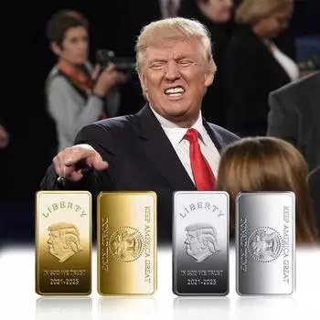 2 шт. Памятная медаль бывшего президента США, прямоугольник, 2021-2025 гг., коллекционная монета знаменитости США, фестиваль металлических изделий, подарок на память 2pcs