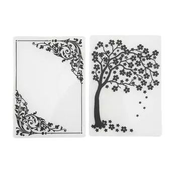 2 шт. Папки для тиснения Пластиковые материалы Декоративные текстуры Изготовление тисненых дизайнов Шаблоны для