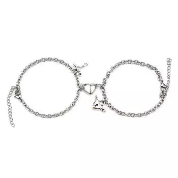 2 шт./пара браслет в форме сердца с магнитом для пар из нержавеющей стали с замком в виде крыльев ангела для мужчин и женщин, ювелирные изделия с подвесками в виде подарков