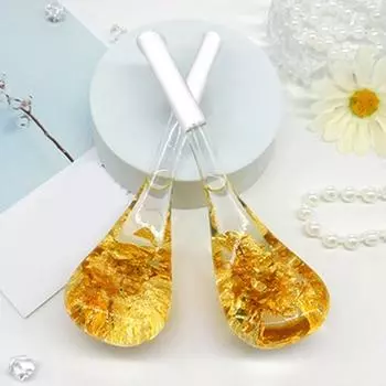 2 шт./пара функциональная золотая фольга мягкая хоккейная ложка для ухода за лицом для повседневной жизни жёлтый