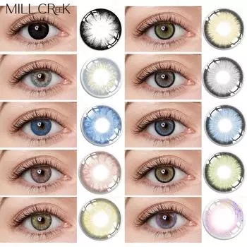 2 шт./пара контактных линз для глаз, близорукости, по рецепту, цветные линзы на год, зеленые, черные, естественный вид, диоптрийные цветные линзы для глаз 0