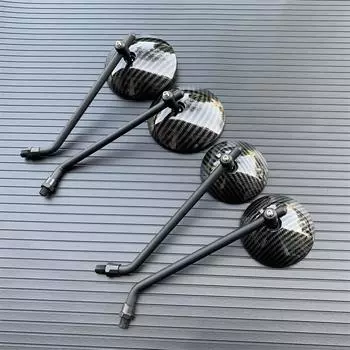 2 шт./пара мотоциклетное карбоновое зеркало заднего вида для скутера, мотокросса, зеркала заднего вида для электромобиля, выпуклое зеркало заднего вида 10 мм 75mm