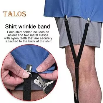 2 шт./пара, мужские и женские держатели для рубашек, регулируемые черные подтяжки для рубашек с ремнями для ног, эластичные подвязки для рубашек, держатели для рубашек чёрный