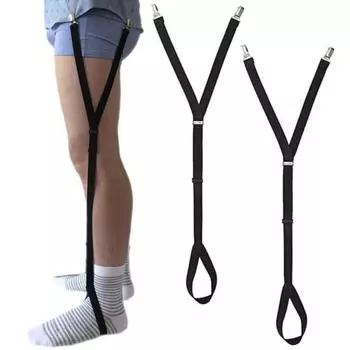 2 шт./пара, мужские и женские держатели для рубашек, регулируемые черные подтяжки для рубашек с ремнями для ног, эластичные подвязки для рубашек, держатели для рубашек