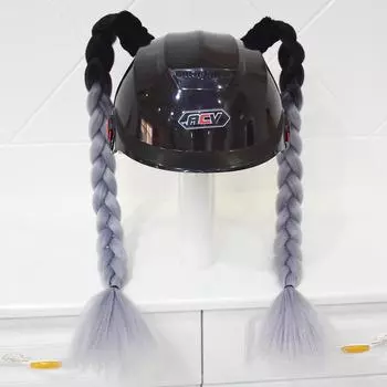 2 шт./пара, новый мотоциклетный шлем, косички, женский парик с косами для мотоциклетных шлемов, многоцветный твист, двойная косичка, хвост с присоской