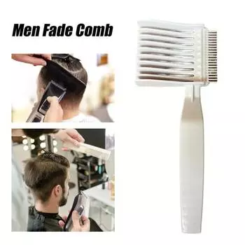 2 шт., парикмахерская расческа для выцветания, антистатическая мужская изогнутая расческа с плоской вершиной, машинка для стрижки волос, направляющая, расческа для стрижки, домашний салон, профессиональная парикмахерская расческа для укладки 2pcs белый