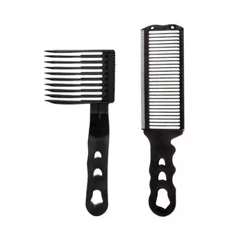 2 шт. парикмахерская расческа Fade антистатическая мужская изогнутая сглаживающая плоская верхушка машинка для стрижки волос руководство чёрный