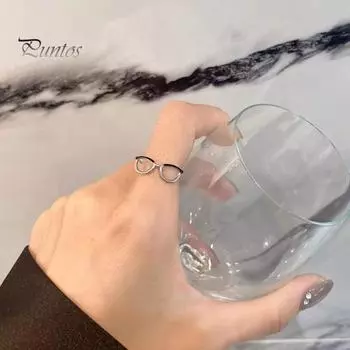 2 шт. Парные кольца в форме очков, регулируемое полированное открытое кольцо в стиле хип-хоп, унисекс, сплав, подарок на годовщину, ювелирные изделия на палец серебряный