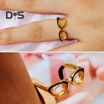 2 шт. Парные кольца в форме очков, регулируемое полированное открытое кольцо в стиле хип-хоп, унисекс, сплав, подарок на годовщину, ювелирные изделия на палец серебряный