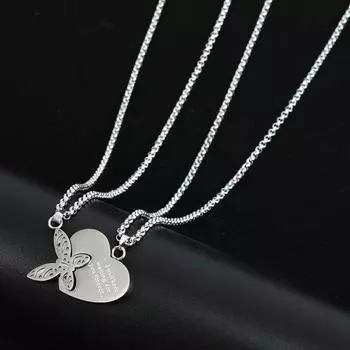 2 шт. парные ожерелья с сердечками и бабочками, регулируемые ювелирные изделия с вырезами, яркие блестящие ожерелья для