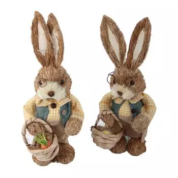 2 шт. пасхальный кролик украшение деревенский кролик украшение домашняя вечеринка украшения принадлежности