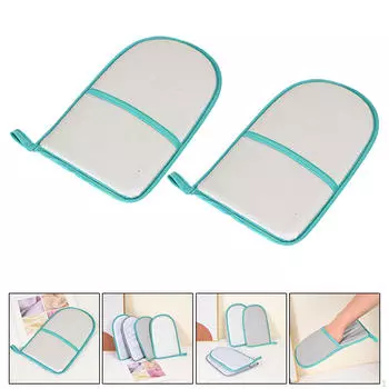 2 шт. перчатки для глажки антипаровые с теплоизоляцией и петлей для отпаривателей одежды толстая губка light gray