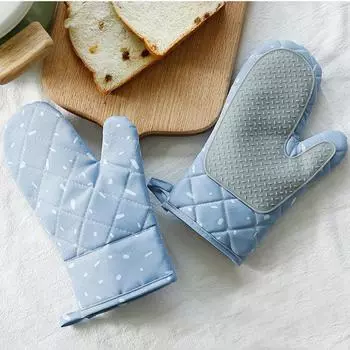2 шт. перчатки для микроволновой печи, бытовые, нескользящие, хлопковые, для барбекю, прихватки для духовки, перчатки для выпечки, термостойкие, кухонные, прихватки, силиконовые, для духовки