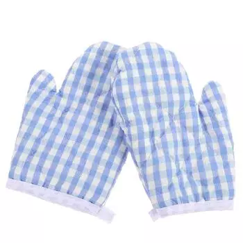 2 шт. перчатки против ожогов для микроволновой печи мини-духовки кухонные рукавицы для детей аксессуары синего цвета