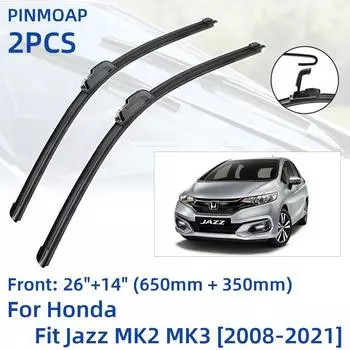 2 шт. передние щетки стеклоочистителя для Honda Fit Jazz MK2 MK3 2008-2021 26 + 14 оконные щетки резак аксессуары