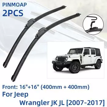 2 шт. передние щетки стеклоочистителя для Jeep Wrangler JK JL 2007-2017 16 + 16 оконные щетки резак аксессуары 2007 2008 2009 2010 2011 20