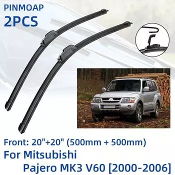 2 шт. передние щетки стеклоочистителя для Mitsubishi Pajero MK3 V60 2000-2006 20 + 20 оконные щетки резак аксессуары 2000 2001 2002 2003 2