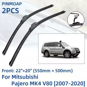2 шт. передние щетки стеклоочистителя для Mitsubishi Pajero MK4 V80 2007-2020 22 + 20 оконные щетки резак аксессуары 2007 2008 2009 2010 2