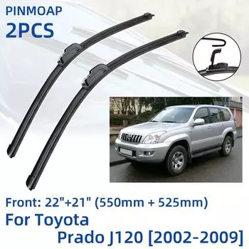 2 шт. передние щетки стеклоочистителя для Toyota Prado J120 2002-2009 22 + 21 оконные щетки резак аксессуары 2002 2003 2004 2005 2006 2007