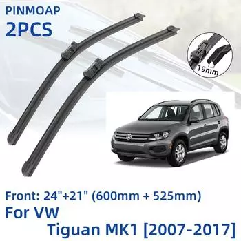 2 шт. передние щетки стеклоочистителя для VW Tiguan MK1 2007-2017 24 + 21 оконные щетки резак аксессуары 2007 2008 2009 2010 2011 2012 201