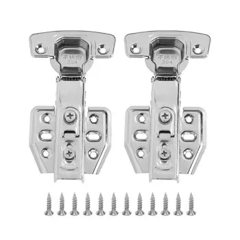 2 шт. петли для шкафа из нержавеющей стали толщиной 2,0 мм, открывание на 105–110°, гальваническое покрытие, яркая дверная петля для