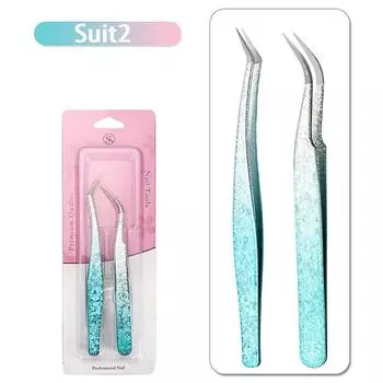2 шт. пинцеты для ресниц Ice Flower антистатические 3D точные накладные ресницы для наращивания бровей принадлежности для макияжа пинцеты инструменты Suit 2