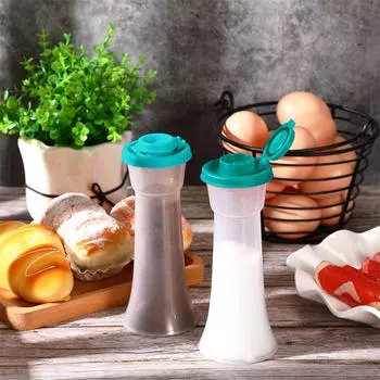 2 шт. Пластиковые бутылки для приправ, распылитель порошка, банка для приправы барбекю, бутылка для посыпки сахаром, солью, специями, перцем темно-зеленого