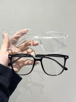 2 шт. Пластиковые модные квадратные женские прозрачные очки с защитой от синего света для ежедневного чтения в офисе, мужские очки для предотвращения напряжения глаз.