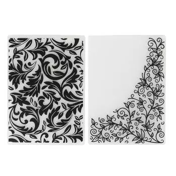 2 шт. Пластиковые папки для тиснения Цветочные листья Пластиковые легкие широкоформатные папки для тиснения