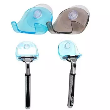 2 шт. Пластиковый держатель для бритвы, настенная присоска для ванной комнаты, крючок для бритвы, подвесная стойка для бритвы в ванной, прозрачная полка для хранения