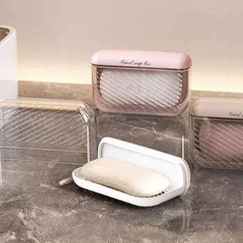 2 шт. пластиковый держатель для мыла, герметичная конструкция, мыльница, удобная для использования в походных условиях, для спортзала розовый