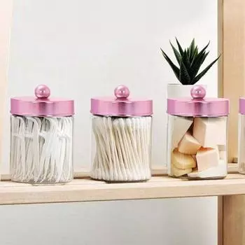 2 шт. пластиковый держатель для ватных палочек прозрачный контейнер для косметических подушечек ватный шарик/диспенсер для ватных палочек на столешницу розовый