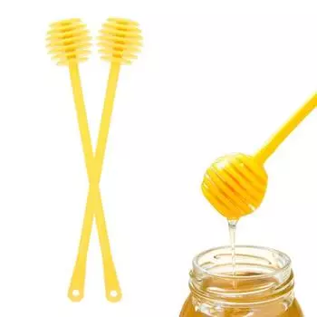 2 шт., пластиковый ковш для смешивания меда, гладкая палочка для сот меда, ложка с канавками, палочка для сбора, дозирования и разбрызгивания меда