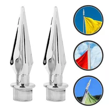 2 шт. пластиковый наконечник для флагштока, наконечник для украшения конференц-зала 21X5.5CM серебряный