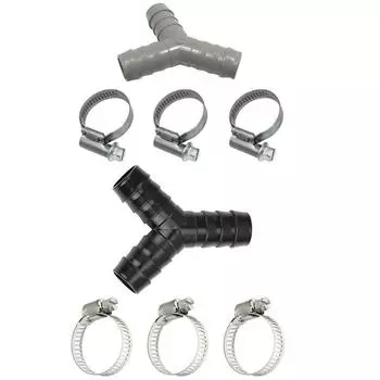 2 шт., пластиковый переходник для сливного шланга стиральной машины Y-типа для соединения раздельных труб, трехходовой адаптер 8pcs