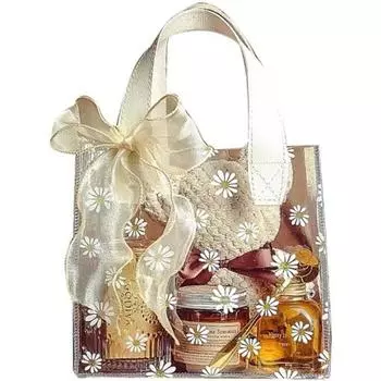 2 шт. пластиковый водонепроницаемый подарочный пакет прозрачная подарочная упаковка сумка с ручками 18x20x10 см для вечеринки многоразовая прозрачная сумка из ПВХ для покупок упаковка конфет бежевый