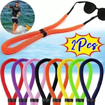2 шт. плавающие очки с пенопластовыми ремешками, спортивные противоскользящие шнурки для очков, веревки, держатель для шнура, аксессуары для ремешков для очков для дайвинга