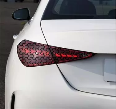 2 шт. Пленка для задних фонарей автомобиля 48x30 см Черная сотовая графическая наклейка-крышка для лампы
