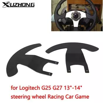 2 шт., плоский руль, контроллер, подрулевые переключатели, обновление для Logitech G25 G27, руль 13 -14 , гоночная игра чёрный