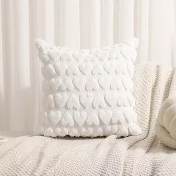 2 шт. плюшевая наволочка с сердечками для подушки, белая, розовая, бежевая, мягкая наволочка для подушки, диван, кресло для гостиной красный