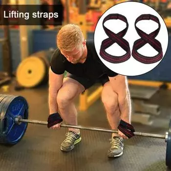 2 шт., подъемный ремень для мужчин и женщин, противоскользящий ремень для тяжелой атлетики, бодибилдинг, пауэрлифтинг, силовые тренировки, ремешок на запястье для домашнего спортзала, становая тяга M красный