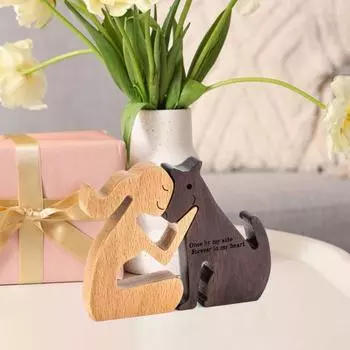 2 шт. Подарки в память о собаках для женщин Деревянные резные украшения для собак Потеря