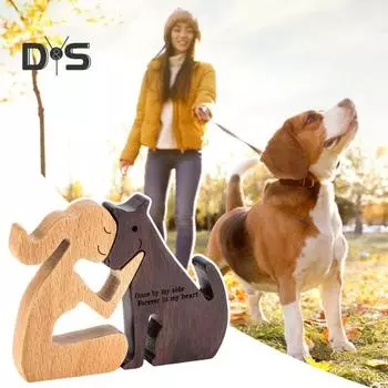 2 шт. Подарки в память о собаках для женщин, деревянные резные украшения для собак, подарок в знак сочувствия при потере собаки, трясущаяся голова, утешительная фигурка в память коричневый
