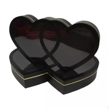 2 шт. Подарочная коробка в форме сердца на День святого Валентина Упаковка конфет для женщин чёрный