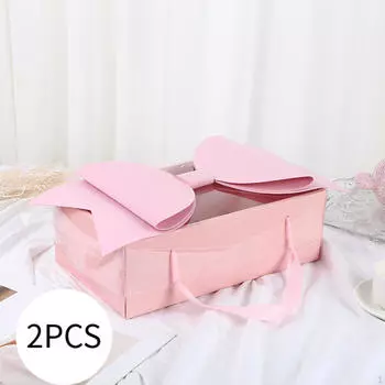 2 шт. Подарочные коробки на День святого Валентина, нежные цветы с бантом, подарки на День святого Валентина для нее розовый